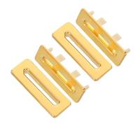 4pcs Rectangular Sink Overflow Trim Ring Insert Golden Zinc Alloy | Wash Basin Replacement, 2.36x0.75 Inch Size, Deformation Resistant, Easy Installation