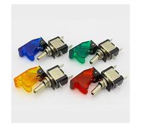 4pcs Red 12V 20A Racing Car Truck Boat Cover LED Push Button Rocker Toggle Switch Control IDGTTLDF(Each color 1pcs)