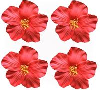 4Pcs Red 8 cm Hawaiian Flower Hair Clip for Women Girls Fashion Bohemian Flowers Hair Accessory for Dancer Bridal Wedding Beach Party