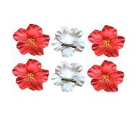 4Pcs Red 8 cm Hawaiian Flower Hair Clip for Women Girls Fashion Bohemian Flowers Hair Accessory for Dancer Bridal Wedding Beach Party
