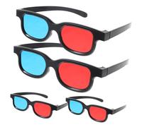 4pcs Red and Blue 3d Glasses for Movies and Games Plastic Eye Wear Compatible Tvs Projectors and Phones Universal Viewing for Men and Women