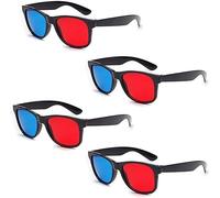 4Pcs Red and Blue 3D Glasses Universal TV Movie Dimensional Video Frame 3D Glasses DVD Game Glass 3D Style Glasses for 3D Movies Games,Light Simple Design,3D Viewing Glasses for Movies and Games