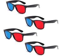 4Pcs Red and Blue 3D Glasses Universal TV Movie Dimensional Video Frame 3D Glasses DVD Game Glass 3D Style Glasses for 3D Movies Games,3D Viewing Glasses,Light Simple Design,Accessories