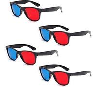 4Pcs Red and Blue 3D Glasses Universal TV Movie Dimensional Video Frame DVD Game Glass 3D Style Glasses 3D Viewing Glasses, Televisions and Video Light Simple Design, Accessories