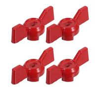 4pcs Red Ball Valve Lever Handle Replacement, 8x6mm Butterfly Tap | Aluminium Alloy Construction, Wear Resistant, Improved Torque Leverage, for Outdoor Faucets, Rv Waste Valves and Water