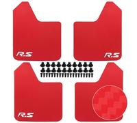 4PCS RED Carbon Fiber Car Mud Flaps Splash Guard Mudflaps Wheel Clips Door Protection Kit