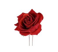 4pcs Red Flower Rose Hairpin Elegant U Shaped Clips for Women for Hawaii Parties Weddings and Daily Styles Beautiful Floral Hair Accessories