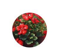 4pcs Red Geraniums Car Aroma Diffuser Round Shape Hanging Fragrance Tablet Car Interior Decoration Closet Shoe Closet Fragrance Freshener