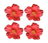 4Pcs Red Hawaiian Flower Hair Clip for Women Girls Fashion Bohemian Flowers Hair Accessory for Dancer Bridal Wedding Beach Party 8 cm Hair Accessories(ZS589)