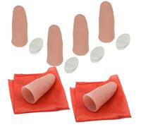 4PCS Red Magic Finger Lights & 2PCS Disappearing Silk Thumb Tips Magic Trick Magician Props and Accessories