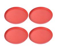 4pcs Red Plastic Poultry Feeding Tray for Chicken and Quail
