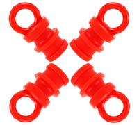 4pcs Red Plastic Warning Post Caps with Connector Ring for Outdoor Use | Weather Resistant Connector, Versatile Fit for Warning Posts and Traffic Cones, Parking Lot Management