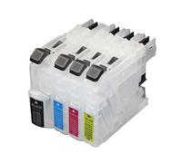 4pcs Refillable Ink Cartridge,Compatible For Brother LC203 LC213 LC223 LC225 LC233 LC211 LC263 J4420DW J4625DW MFC-J5720DW J5620DW NO CHIP