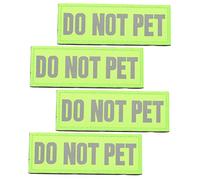 4Pcs Reflective Dog Harness Patches Service Dog Tags Do Not Pet Night Safety Patch for Dogs Easy Adhesive Design Durable Material for Pet Costumes