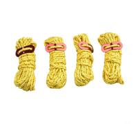 4Pcs Reflective Guy Lines for Tent 4m Length with Compact Aluminum Tensioners for Hiking and Camping (Yellow)