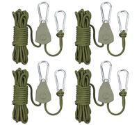 4PCS Reflective Tent Guy Ropes, 4 mm Tent Camping Cord with Pulley, 5M Heavy Duty Guide Buckle Rope with Aluminum Adjuster, Tent Guy Ropes for Awning Outdoor Tent Tarp Hiking Awning Picnicse - G