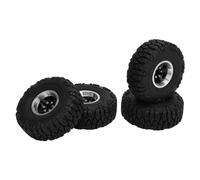 4pcs Remote Control Car Wheel Tires Set 1.0 RC Wheel Tires Wheel Rims for 1/18 1/24 RC Climbing Car (Black)
