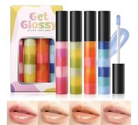 4pcs Repairing Lip Oil Moisturizing Lipstick Hydrating Colorful Glosses Pigmented Makeup Suitable For Daily Wear Lip Makeup