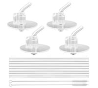4pcs Replacement Clear Straws for Thermos Funtainer 12 oz Bottles