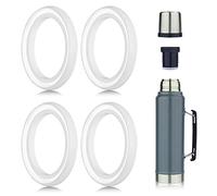 4pcs Replacement Gaskets for Stanley Cup, Silicone Seal Ring for Thermos Lid Compatible with Stanley Classic 20 oz 1.0 QT 1.5 QT 2 QT 2.5 QT Vacuum Bottle Stopper Transparent (White)