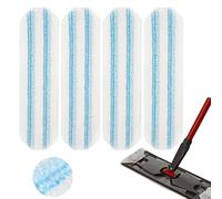 4Pcs Replacement Rags for Vileda H2prO/ O-Cedar H2prO Flat Mop System, Washable Reusable Microfiber Mop Pad | Safe on Wood Floors, Vinyl, Tile, Baseboards, Walls