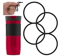 4pcs Replacement Rubber Lid Seals Compatible with 16 & 20 oz Contigo Snapseal Byron Travel Mug, Leak-Proof Rubber Seals Lid Gaskets Replacement for Contigo Mugs (Black)