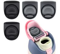 4pcs Replacement Stopper Compatible with Owala FreeSip 24oz 32oz, Water Bottle Top Lid Gasket for Owala 16/19/24/32/40oz Seal Bottle Cap Mouth Stopper Part Silicone Plug 2*Black+2*Deep Grey