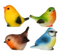 4Pcs Resin Birds Figurines Cute Cartoon Decorative Miniature Bird Statues for Garden Micro Landscape Dollhouse Accessories