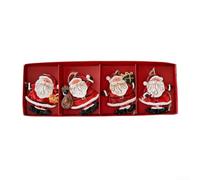 4PCS Resin Holiday Hanging Ornaments with Santa and Snowman Motifs for Xmas Tree and Seasonal Decoration (B)