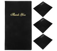 4pcs Restaurant Bill Presenter 10x5.5 Inch Faux Leather with Thank You