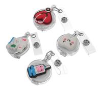 4pcs Retractable Badge Reel Holder with Clip for Nurses and Employees