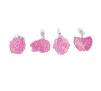 4pcs Retractable Badge Reel with Acrylic Mirror Surface, Organ Flower Pattern ID Name Badge Holder for Nurse Doctor Student, Lightweight Clip On Reel for Healthcare