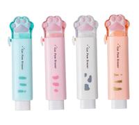 4Pcs Retractable Eraser, 4 Color Cat Paw Shaped Eraser Stick, Portable 4x1 Inch Erasers, Cute Retractable for Kids, Adults, Ornements de Jardin