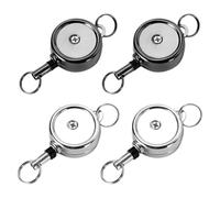 4Pcs Retractable Keychain, Extendable Badge Holder, Extendable Rope Keychain, Retractable Badge Reel Keychain, Extendable Retractable Badge Holder, for Office Workers and Doctors