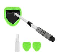4pcs Retractable Microfibre Glass Cleaning Brush Car Windshield Defogging Tool Auto Window Wiper Long Handle Pivoting Head for Interior Exterior Household Kitchen Bathroom Mirrors