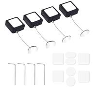 4pcs Retractable Remote Control Tether, 2m/6.5ft Adjustable Safety Leash with Buckle for TV Remotes Game Controller Ideal for Home Office & Showroom Use