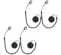 4pcs Retractable Stylus Tether, 25cm Anti-lost Pen Lanyard for Stylus | ABS Silicone Build, Elastic Coils and Base, Black Finish, Back to School Decor