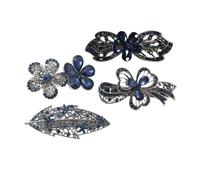 4pcs Retro Crystal Bowknot Flower Shape Hair Clip Hair Pin Accessories for Women Girls Metal Spring Clip for Styling