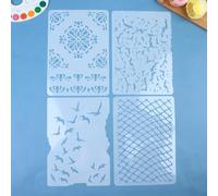 4PCS Reusable Bird Migration Stencil for Scrapbooking, Card Crafting, Painting Wall Home Decor DIY Art Craft - Reliable Plastic Spray Paint Template