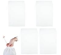 4PCS Reusable Fine Mesh Filter Bags with Adjustable Drawstring, Fine Mesh Strainer Bag for Home Brewing Hops Grains Fruit Cider Apple Grape Wine Beer Making Press Drawstring Straining Brew in a Bag