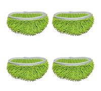 4PCS Reusable Microfiber Chenille Mop Pads - Replacement Mop Heads for Floor Cleaning, Dry Sweeping Cloths & Wet Mopping Cloths, Refills for Hardwood Surface Floor Cleaning (Green, 25cm)