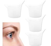 4Pcs Reusable Silicone Eye Wash Cup,Eye Bath,Portable Transparent Sterile Eye Bath Cup,Silicone Eye Bath Storage Container Cup for Daily Use,Travel and Tired Eyes Relief(White,8 ML)
