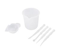 4Pcs Reusable Washable Silicone Resin Mixing Measuring Divided Cups Tools Kit Sticks Spoon Uv Epoxy Resin Jewelry Tools
