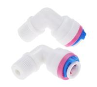 4Pcs Reverse Osmosis Water System Elbow Check Valve Quick Coupling Fitting 1/4 OD Hose 1/8BSP Male Thread Plastic Pipe Connector