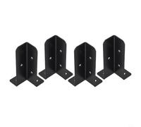 4Pcs Reversible Deck Post Anchor Base Brackets for Wood Posts 0.5x1.5 to 4x4 Fit Porch Deck Fence Mailbox Table Leg