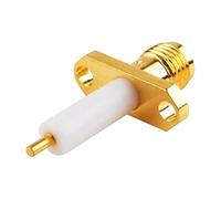 4Pcs RF Electrical WireTerminal Connector SMA Jack with Female in Panel with 2 Holes with Long Dielectric and Solder Post