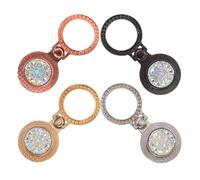 4pcs Rhinestone Clock Phone Ring Holder with Alloy Grip | 360 Degree Rotating Support, Sparkling Gemstone Pocket Watch Look, Stable Hold for Photos and Viewing