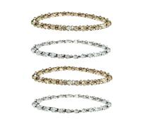 4Pcs Rhinestone Hair Clips,Metal Snap Hairpins Bling Crystal Hair Barrettes,Diamond Studded Snap On Hair Clips Shiny Hair Pin Hair Decorative Party Hair Accessories for Women Girls,Champagne,Silver