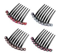 4PCS Rhinestone Hair Comb Plastic Teeth Hair side Combs non-slip comfortable Hair Clips Pins Claw Rhinestone Hair Accessories for Women Girls