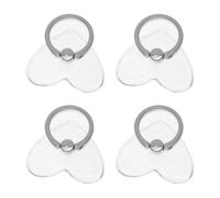 4pcs Rhinestone Heart Phone Ring Holder 360° Rotation Acrylic Grip | Finish, Anti-slip One-handed Support, Multi-angle Viewing, for Office Use and Daily Commutes